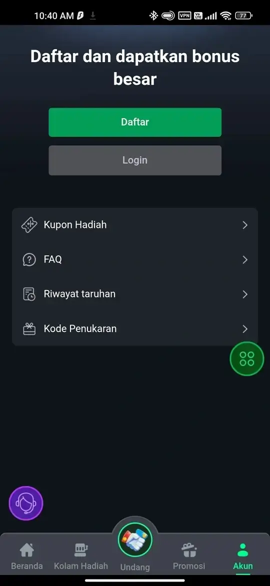 JKTJKT halaman akun dan pendaftaran