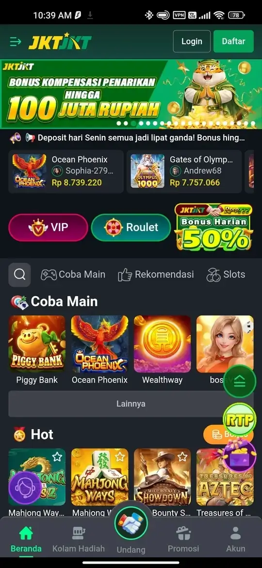 JKTJKT halaman utama dengan slot dan promo